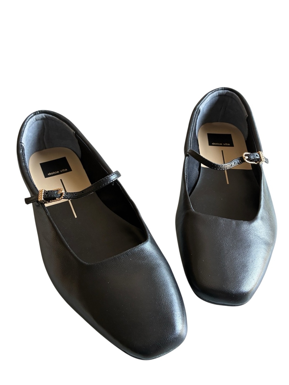 Dolce Vita Aileen Mary Jane Flats Black Leather Size 7.5 NIB - Picture 2 of 12